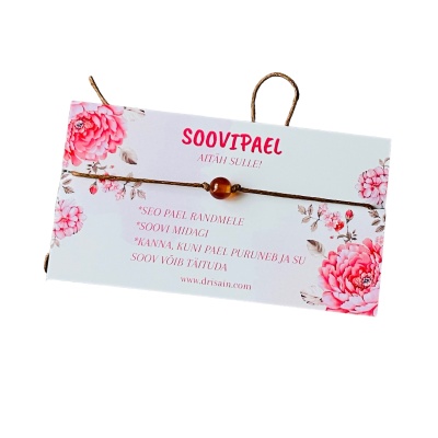 Soovipael karneooliga 6mm - kaardil AITÄH SULLE!