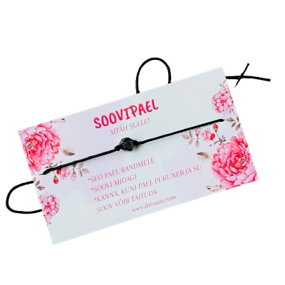 Soovipael tahutud suitsukvartsiga 6mm - kaardil AITÄH SULLE!