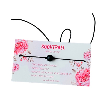 Soovipael mati musta ahhaadiga 8mm - kaardil AITÄH SULLE